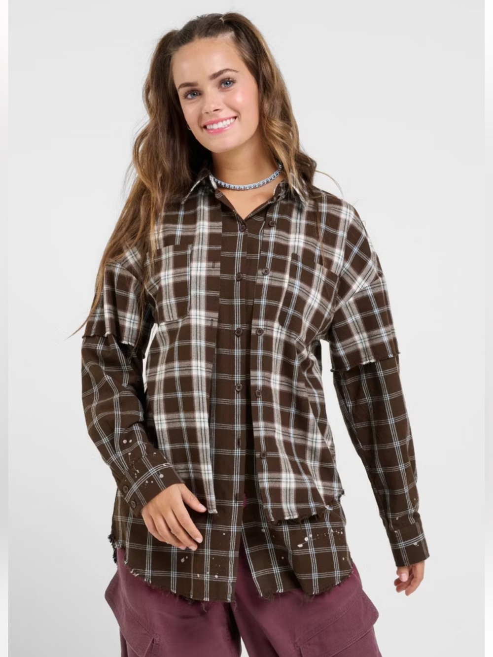 Delia’s X Target Two-Fer Flannel Button Down XXL NWT